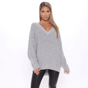 Fashion Nova Heather Oversized Pullover Tunic
